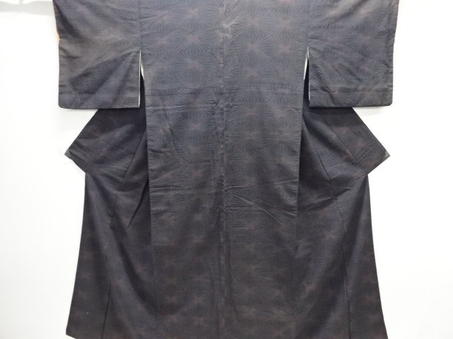 JAPANESE KIMONO / ANTIQUE KIMONO / SILK / HON SHIOZAWA / WOVEN GEOMETRIC